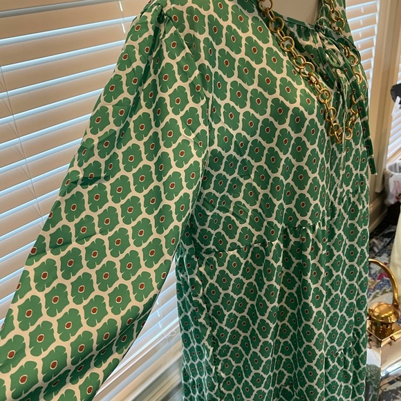 Green Lantern Sleeve Printing Long boho Dress - Picture 5 of 11